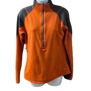 REI Black Grey Half Zip Up Pullover Sweater Headphone Portal Size M EUC